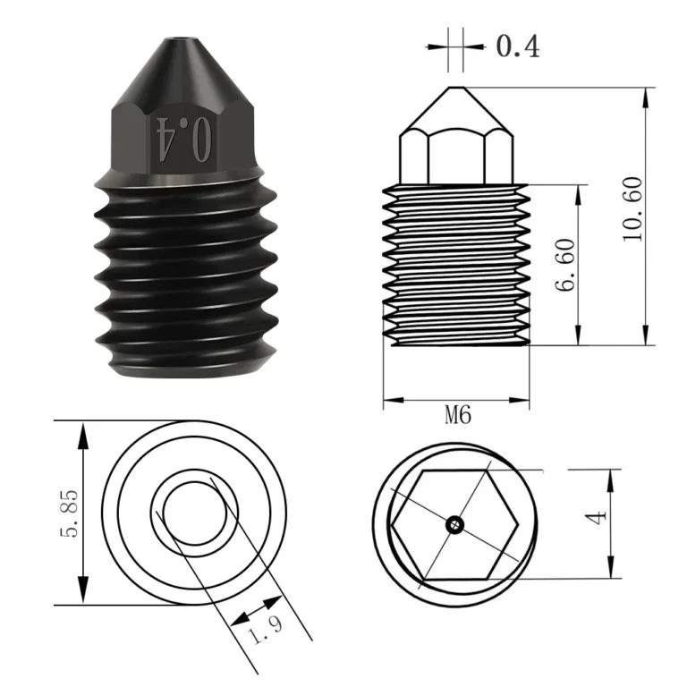 0.4mm CHT Hardened Steel Nozzle for Bambu Lab X1C & P1S - Image 6