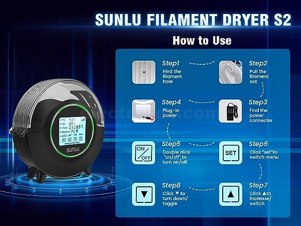 SUNLU S2 Filament Dryer 70°C with 360° Surround Heating & LED Touchscreen - Image 3
