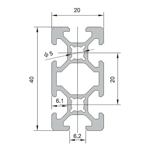 2040 T-Slot Aluminum Extrusion Profile 20 × 40mm for 3D Printers & CNC Machines - Image 2