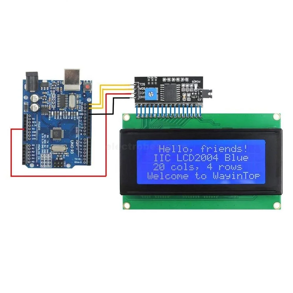 PCF8574 I2C Adapter Board with 2004A 20X4 Alphanumeric LCD Display with Blue Backlight - Image 3