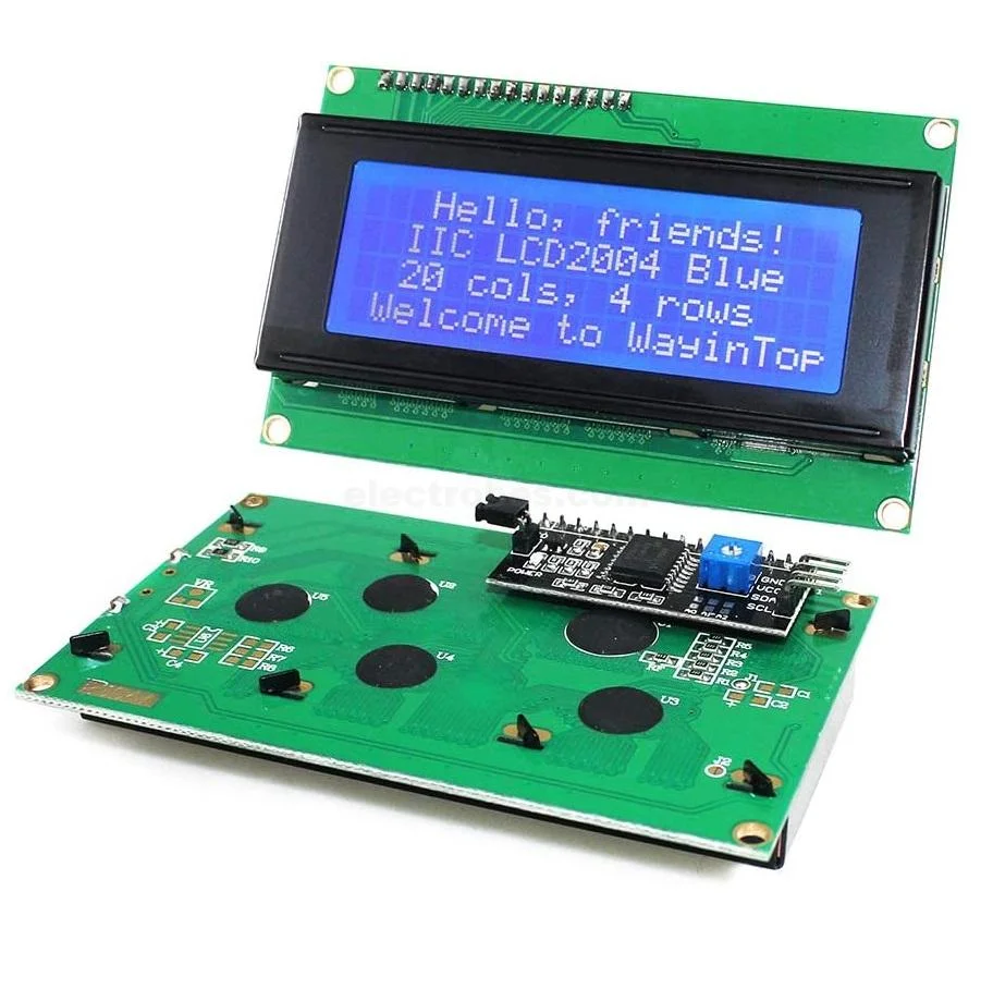 PCF8574 I2C Adapter Board with 2004A 20X4 Alphanumeric LCD Display with Blue Backlight