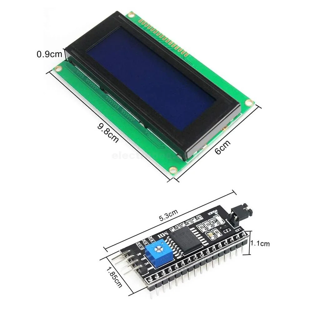 PCF8574 I2C Adapter Board with 2004A 20X4 Alphanumeric LCD Display with Blue Backlight - Image 2