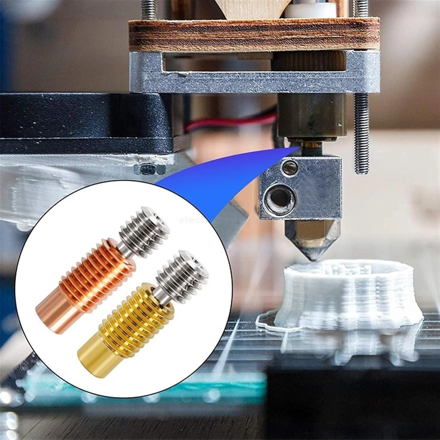 M6 Titanium Alloy Heatbreak Throat for V6/MK8 3D Printer Hotend – 1.75mm Filament - Image 3