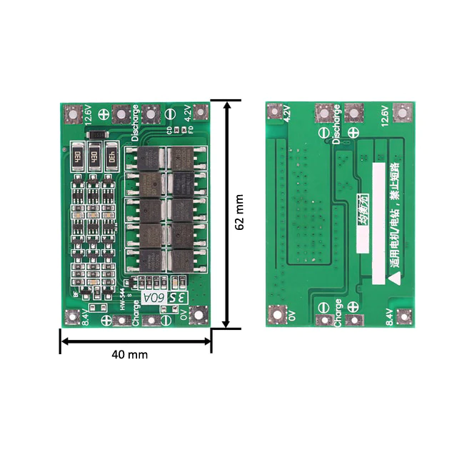 3S 60A 12.6V Cell 18650 Li-ion Lithium Battery Charging BMS Board Balanced Charging Module - Image 2