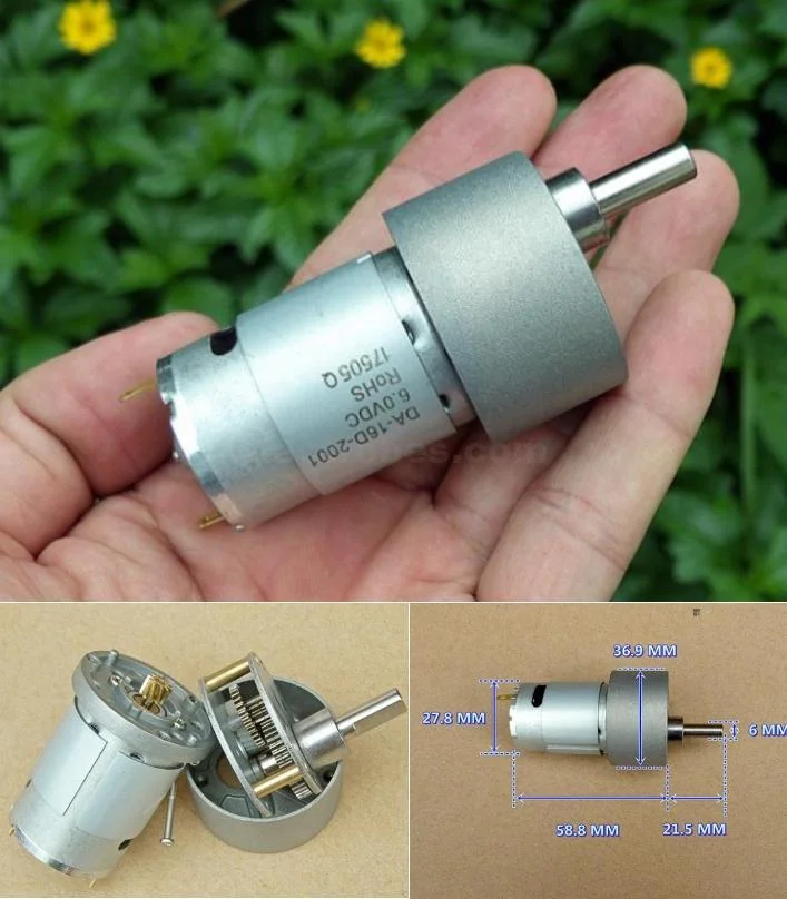 12V 740RPM High-Torque High-Speed DC Gear Motor – 37GB-395 - Image 2