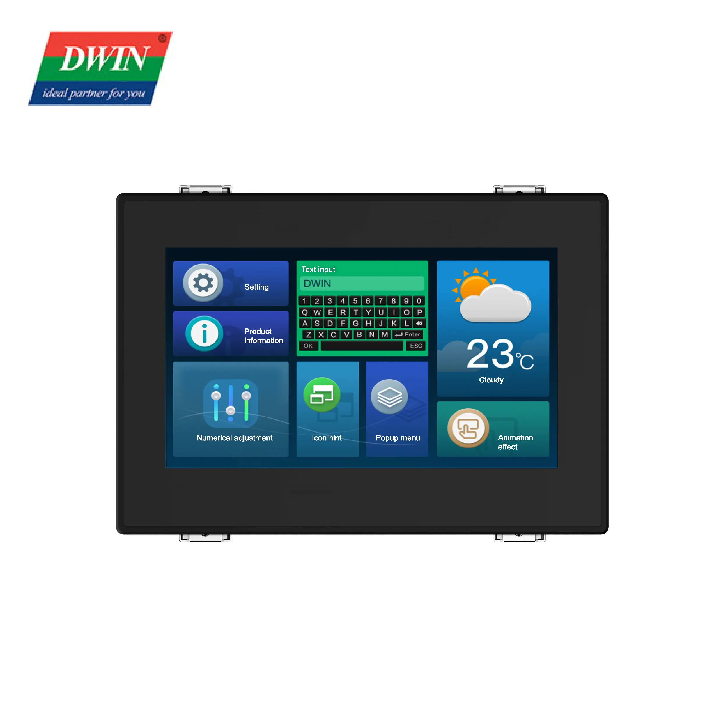 7 Inch HMI LCD Display Touch Panel with Shell DMG80480C070_15WTR (Commercial grade)