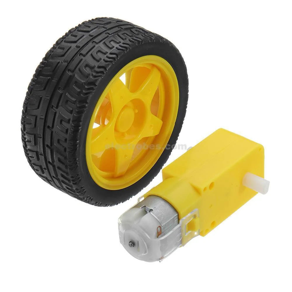 Smart Robot Car Plastic Tire Wheel + DC 3–6V TT Gear Motor Set