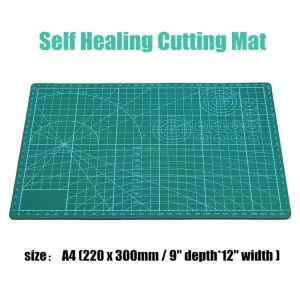 A4 300×220mm Self-Healing PVC Cutting Mat with Grid Lines