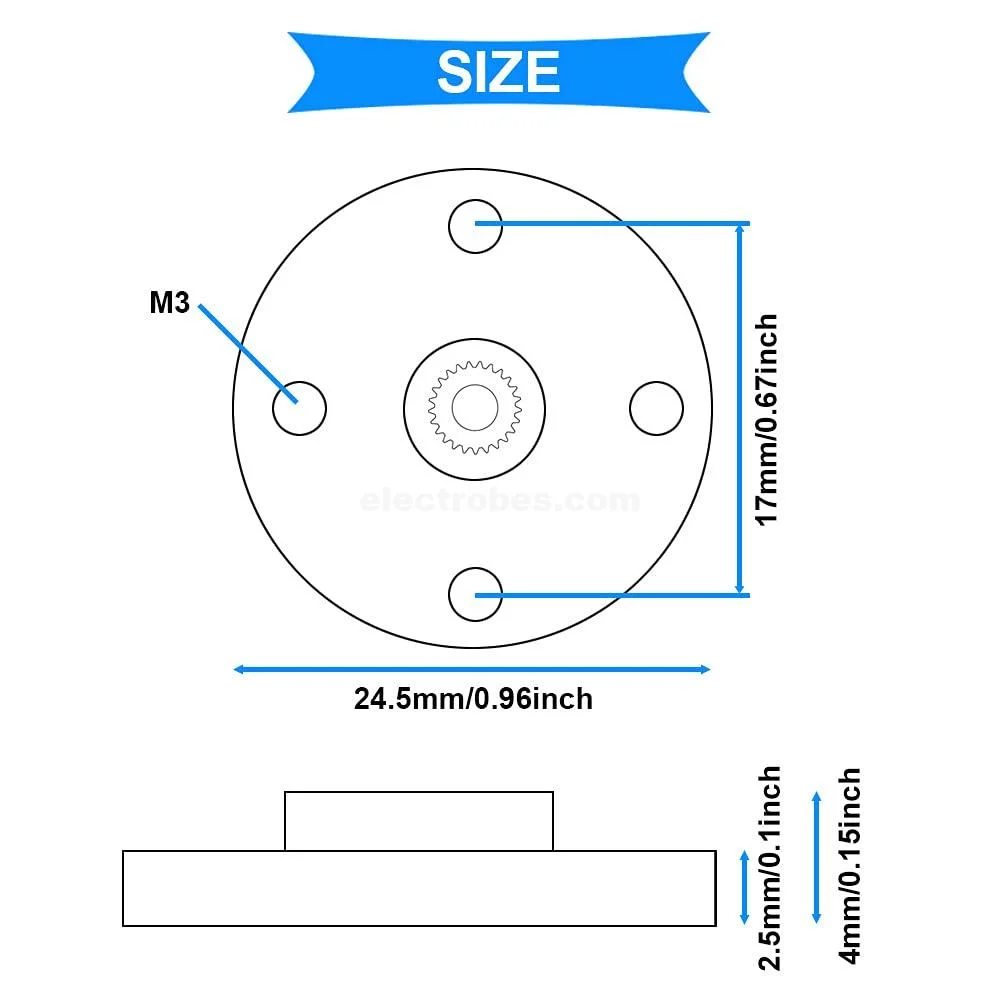 Small Disc 25T Standard Servo Horn Metal Steering Gear for MG995 MG996 - Image 4