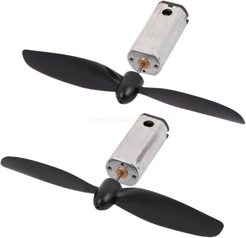 CW & CCW N50 High-Speed DC Motor with Propeller Blades 3.7V–5V – Pair