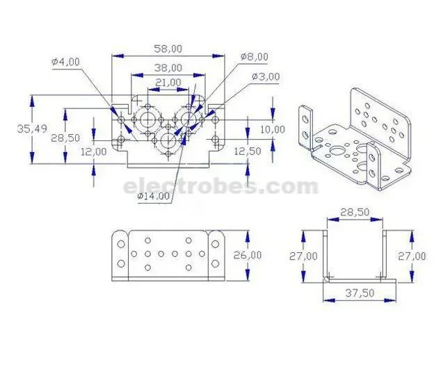 Multifunction Servo Bracket PTZ Robotic Manipulator DIY Robot Mount - Image 3