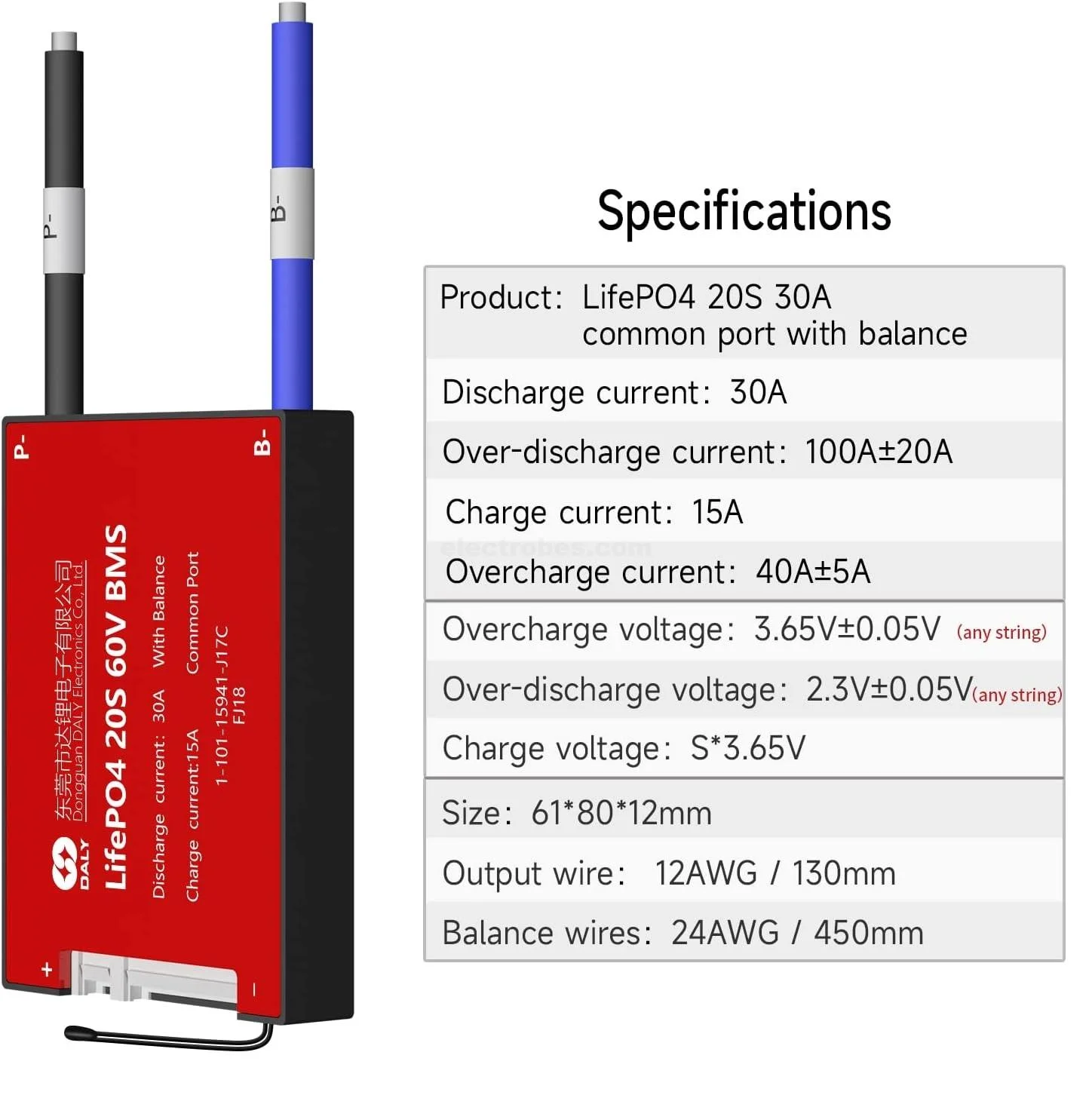 DALY BMS LFP LifePo4 20S 60V 30A BMS Battery Management System for Lifepo4 Battery Pack Balanced Charging Board - Image 3