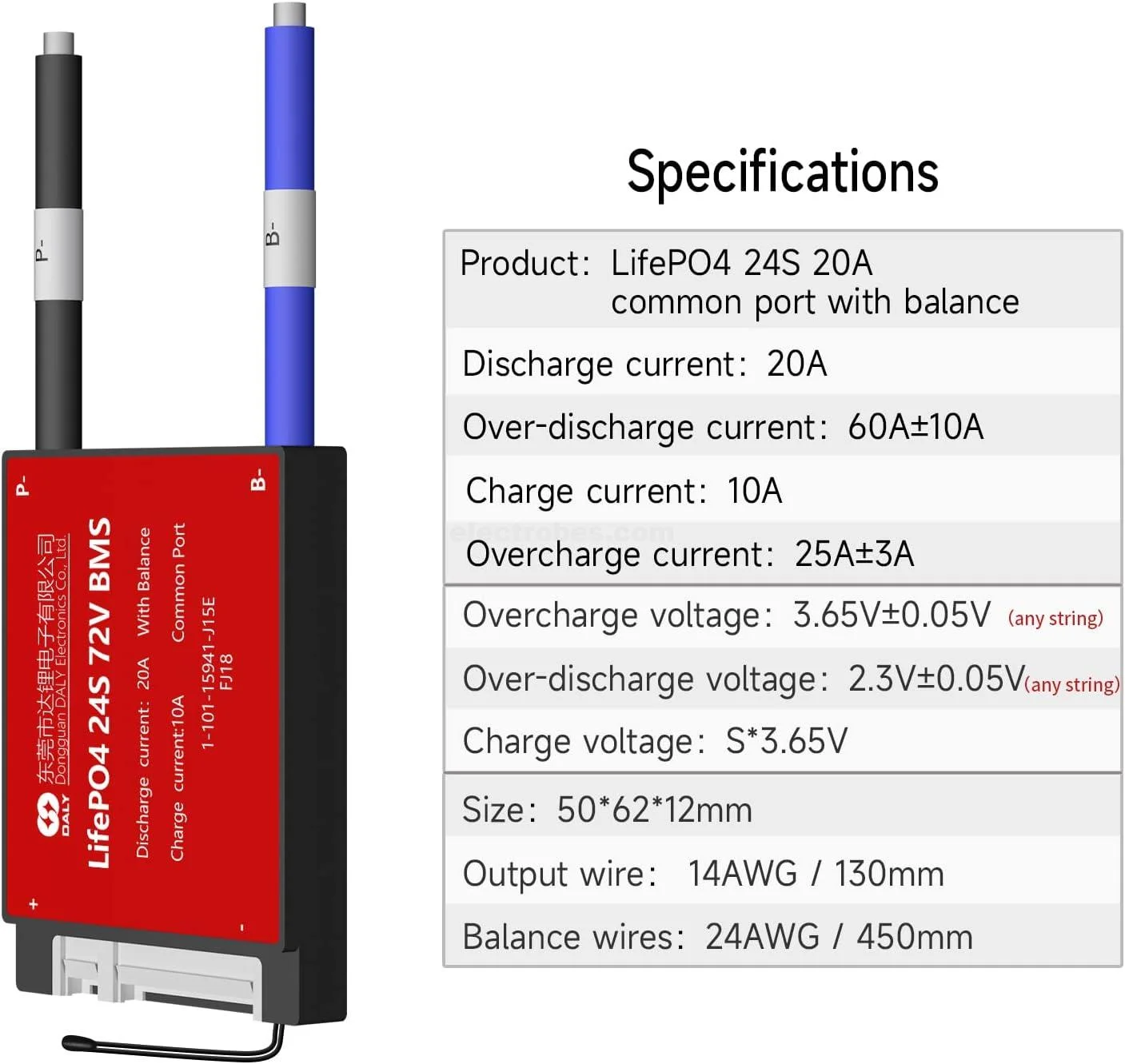 DALY BMS LFP LifePo4 24S 72V 20A BMS Battery Management System for Lifepo4 Battery Pack Balanced Charging Board - Image 4