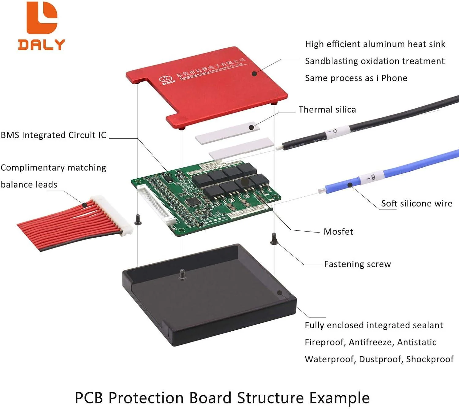 DALY BMS LFP LifePo4 8S 24V 50A BMS Battery Management System for Lifepo4 Battery Pack Balanced Charging Board - Image 5