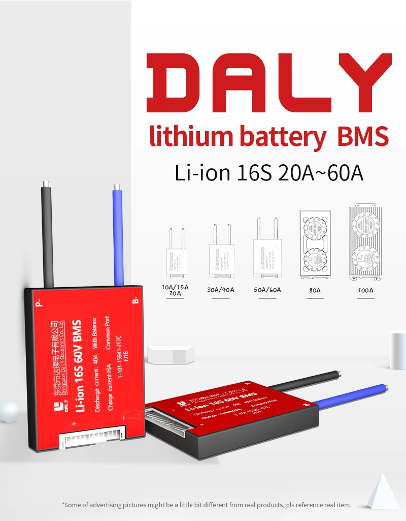 DALY BMS Li-ion 16S 60V 20A BMS Battery Management System for 18650 Battery Pack Balanced Charging Board - Image 3