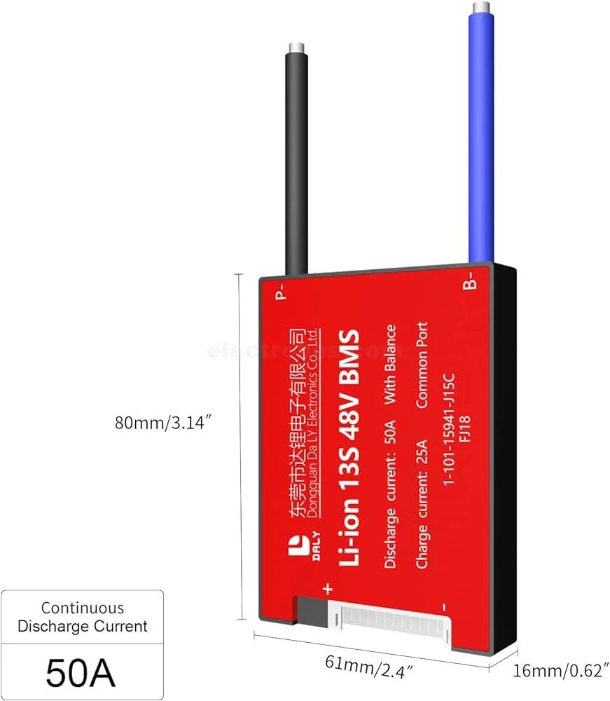DALY BMS Li-ion 13S 48V 50A BMS Battery Management System for 18650 Battery Pack Balanced Charging Board