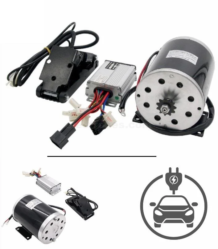 MY1020 48V 1000W 3000RPM Brushed DC Motor Kit with Speed Controller & Foot Pedal