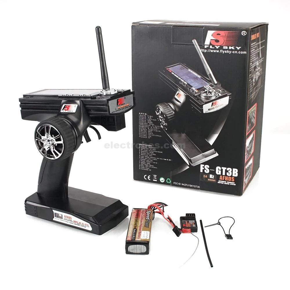 Flysky FS-GT3B 2.4GHz 3CH RC Radio Transmitter & Receiver Set – Black - Image 4