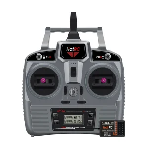 HOTRC HT-6A 2.4GHz 6-Channel RC Transmitter & Receiver for Aircraft, Drone, Car & Boat