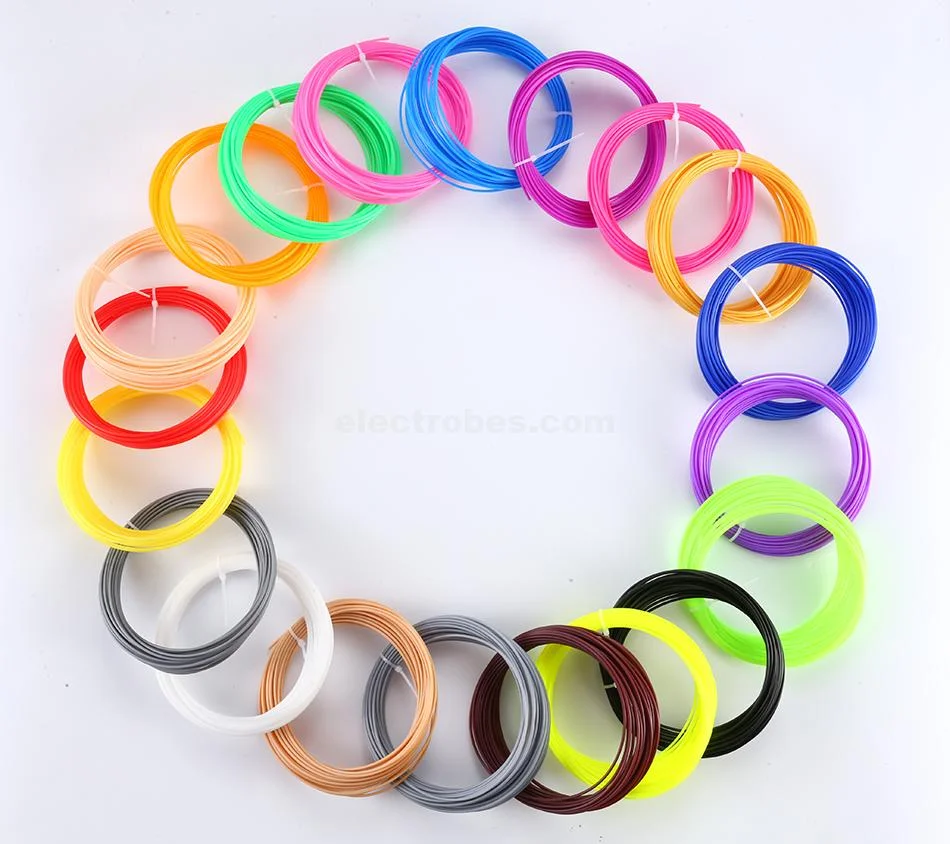 PLA Filament 1.75mm in 20 Different Colours in 5m Rolls for 3D Printer and 3D Pen