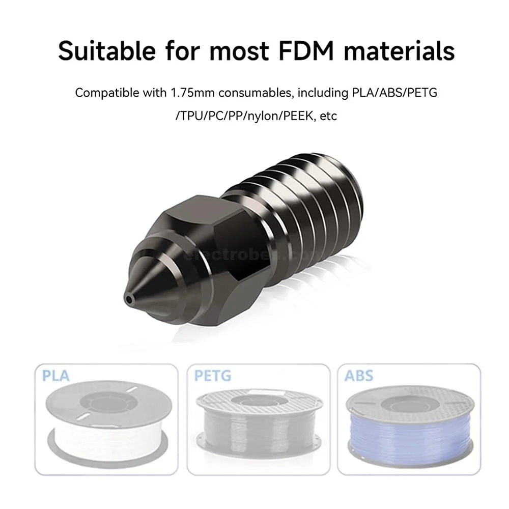 0.4mm Hardened Steel High-Speed M6 Nozzle for 1.75mm Filament - Image 5