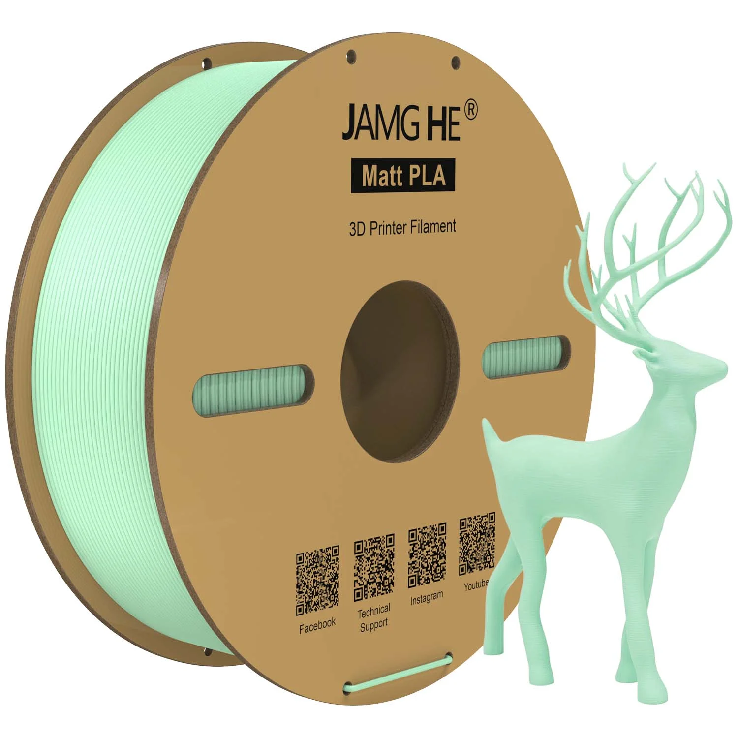 JAMG HE 1.75mm Matt PLA+ Lightweight 3D Printer Filament 1kg Spool