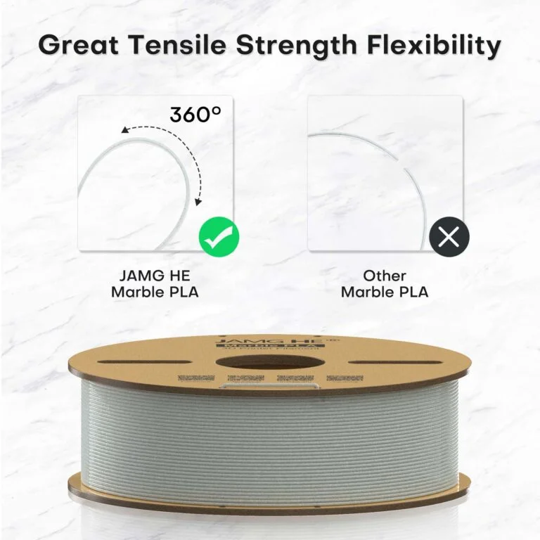 JAMG HE 1.75mm Marble PLA 3D Printer Filament 1kg Spool - Image 5