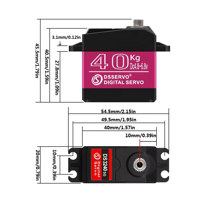 DS3240 Servo Motor 40KG Metal Gear Digital Servo Motor 180 Degre - Image 4