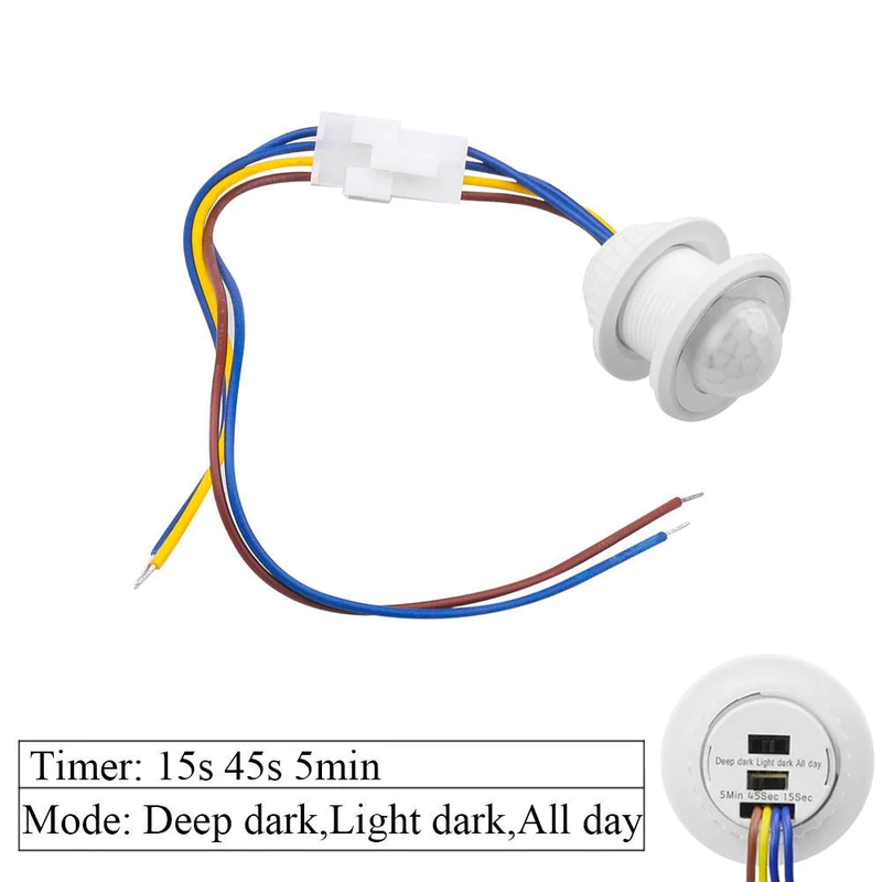 Mini PIR Motion Sensor Light Switch 110-220V Adjustable Time Delay - Image 2