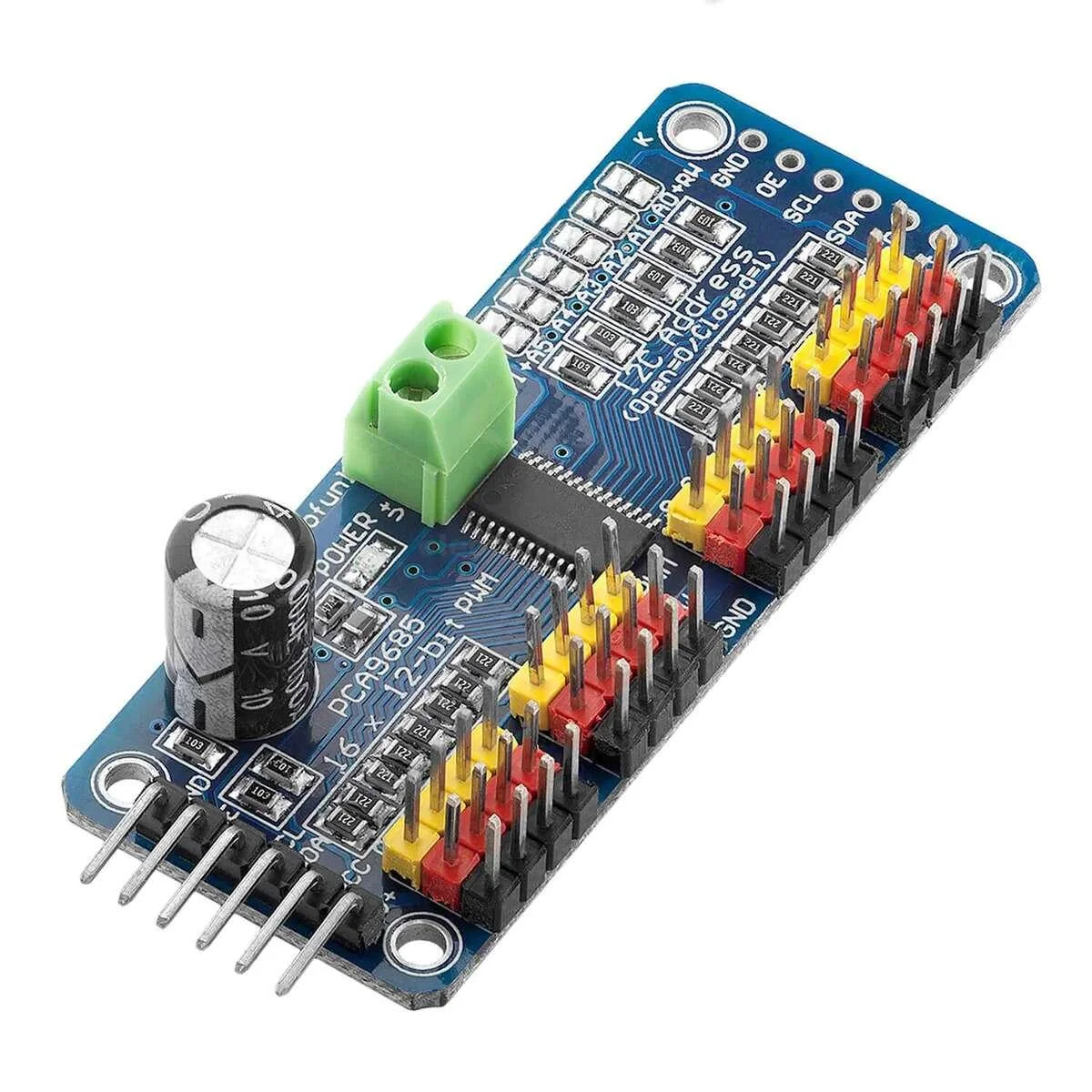 16 Channel 12-Bit PWM Servo Driver I2C Interface PCA9685 for Arduino DIY Servo Shield Module - Image 3