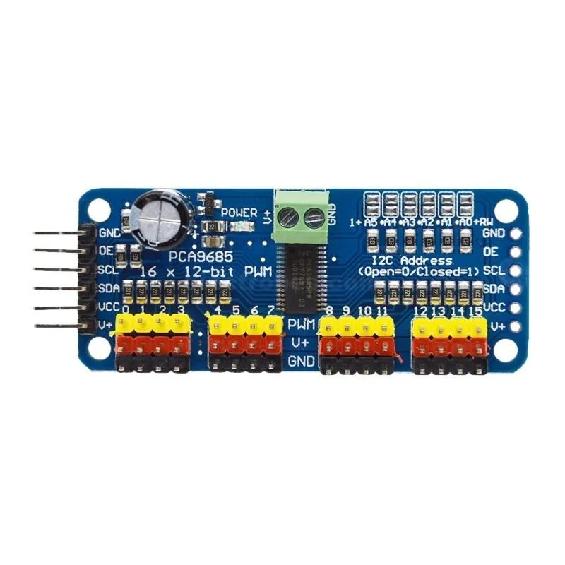 16 Channel 12-Bit PWM Servo Driver I2C Interface PCA9685 for Arduino DIY Servo Shield Module - Image 2
