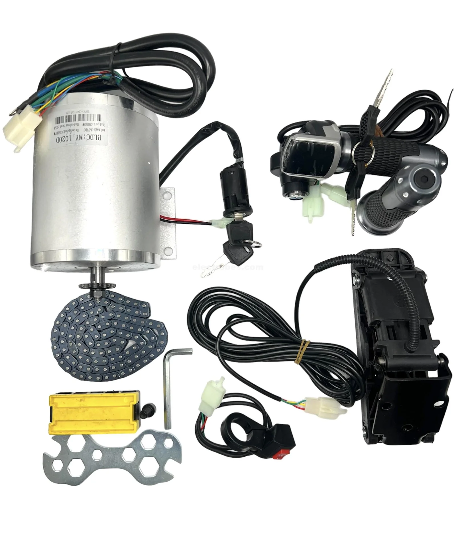 MY1020 60V 2000W Brushless DC Motor with Controller & Accessories Kit