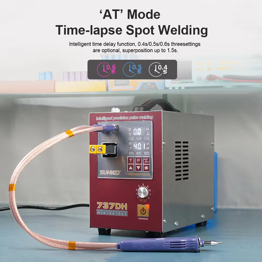 SUNKKO 737DH 4.3KW Spot Welder – Dual Pulse Battery Spot Welding Machine for 18650 & 14500 Cells - Image 4