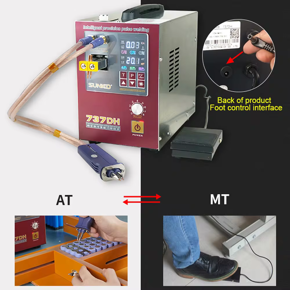 SUNKKO 737DH 4.3KW Spot Welder – Dual Pulse Battery Spot Welding Machine for 18650 & 14500 Cells - Image 5