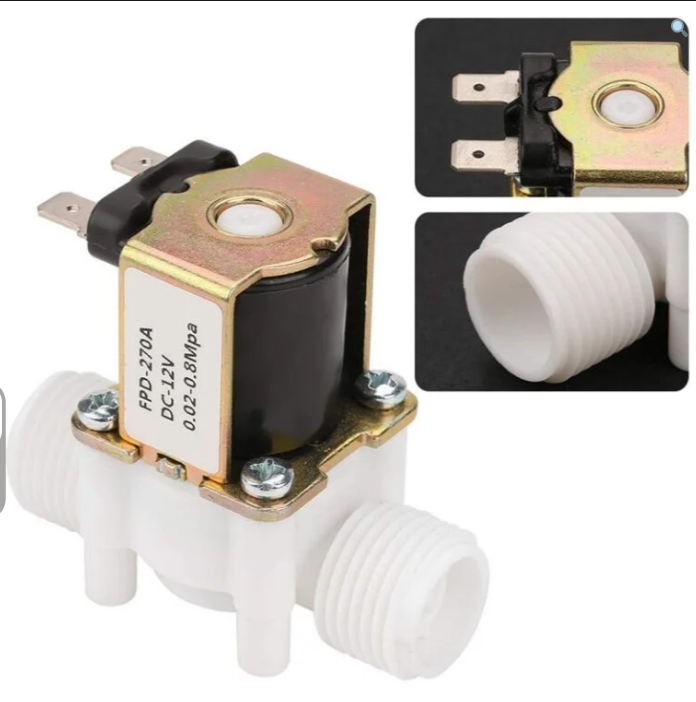 12V DC Water/Gas Flow Solenoid Valve Normally Closed - Image 2