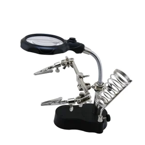 Helping Hand Third Hand Tool with Magnifying Glass, Soldering Iron Stand & LED Light