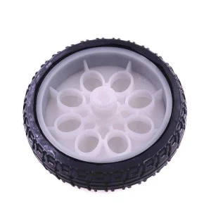 65mm White Rubber Wheel for TT Motor Robot Car