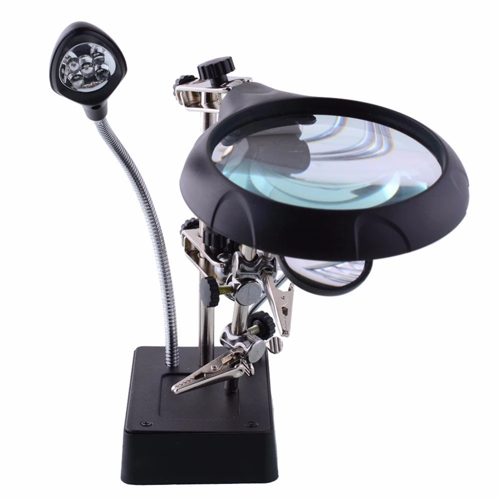 Helping Hand Third Hand Tool with Magnifying Glass, Soldering Iron Stand & LED Light - Image 5