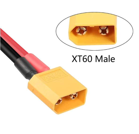 XT60 Battery Extension Male Cable Adapter 10cm Awg14 Connecting Wire