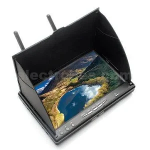 FPV 5802S 5.8GHz 40-Channel Receiver with 7-Inch LCD Monitor, DVR & Battery
