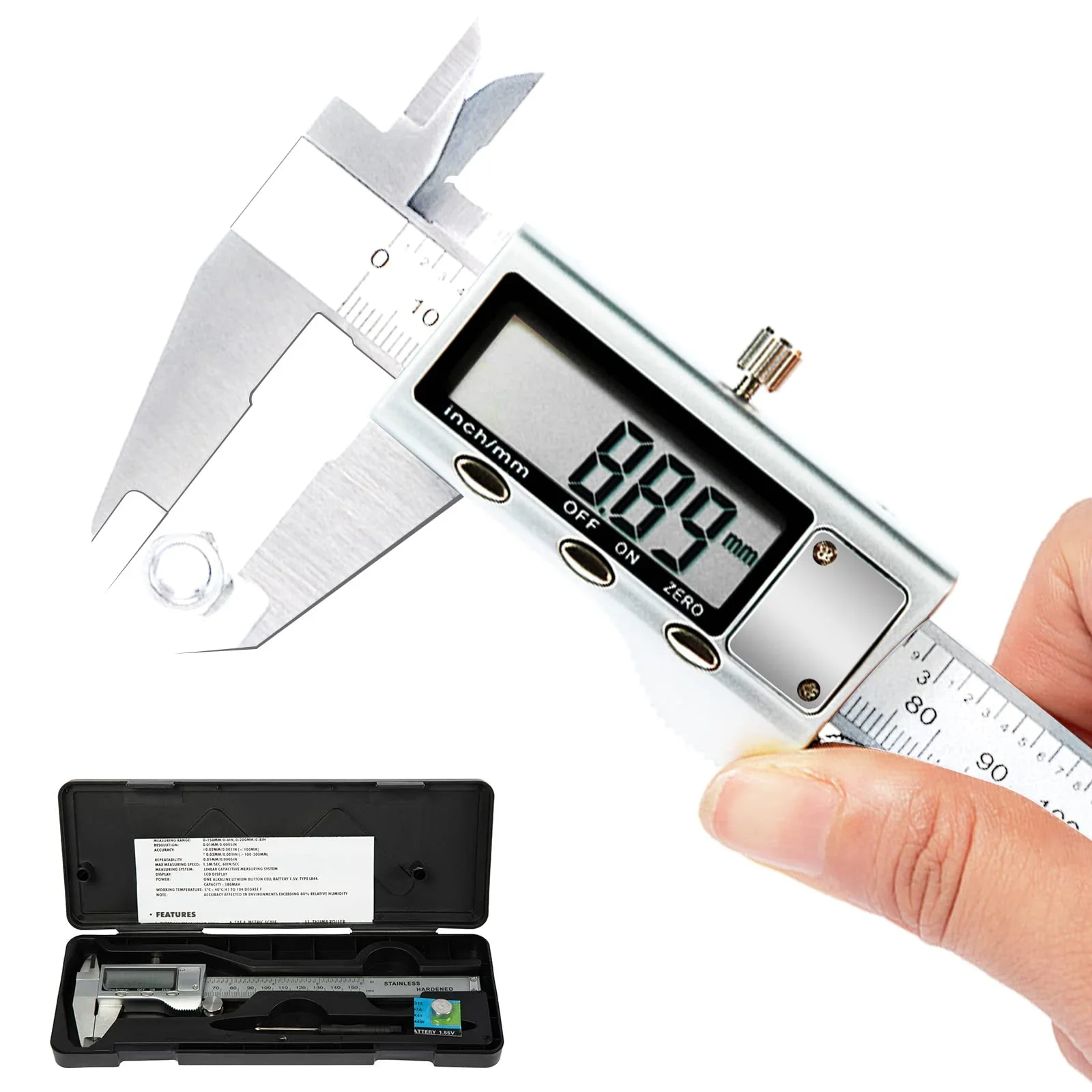 6-Inch 150mm Stainless Steel Digital Vernier Caliper - Image 3