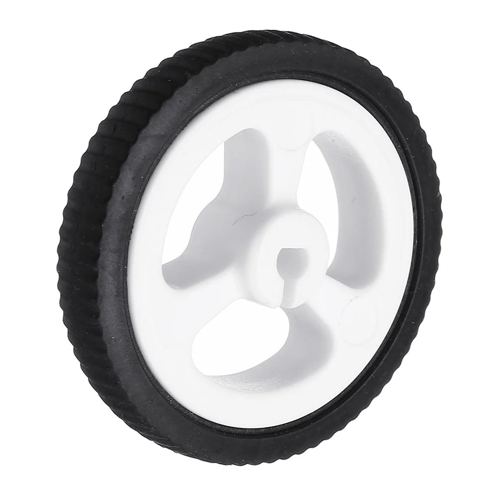 34mm D-Hole Rubber Wheel for N20 Motor – Black & White - Image 4