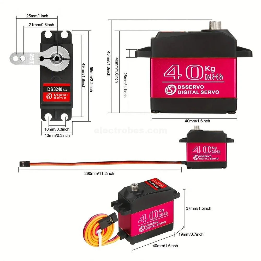 DS3240 Servo Motor 40KG Metal Gear Digital Servo Motor 180 Degre - Image 6