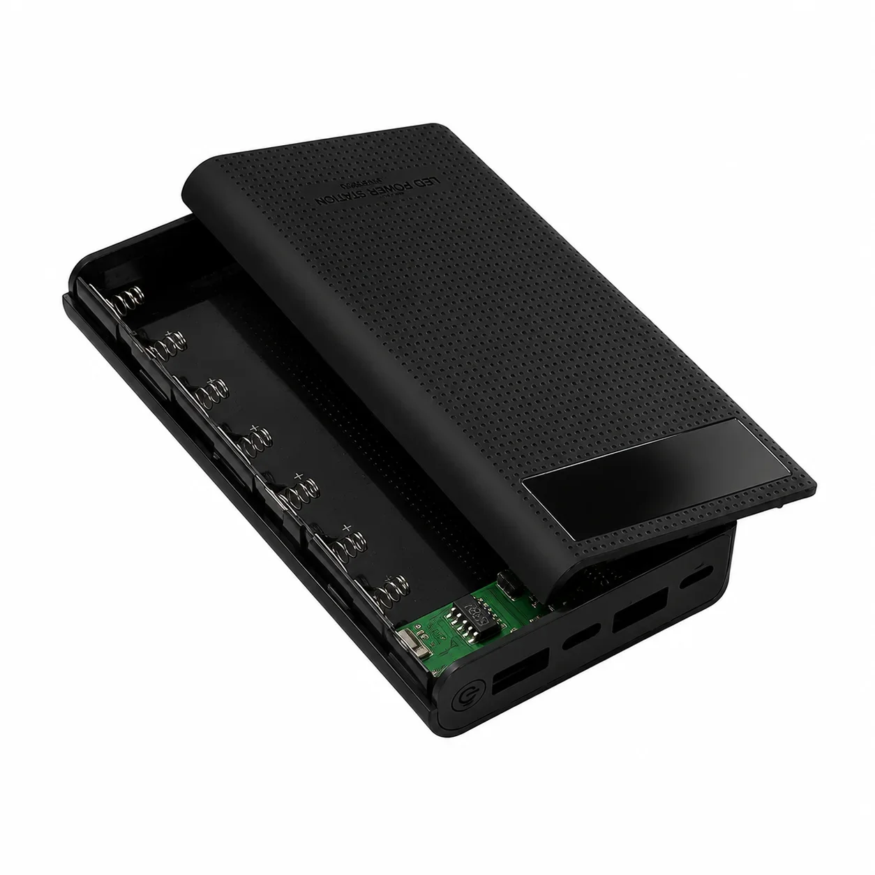 5V USB 7X 18650 DIY Mobile Power Bank Case Kit Battery Charger Box Case Features: The shell is detachable, so you can replace the battery easily. Dual USB output has the protection of over-charge and over-discharge. Made of high quality material, it is durable and longer to use. The length of this product is 15cm, the width is 7.8cm and the height is 2.2cm. It can hold 1-7 pieces 18650 batteries. Specifications: Item Name: Power Bank Shell Kit Material: ABS,PC Batteries: Max. 20000mAh 7 x 18650 Battery (Battery Not Included) Size: 17cm x 7.8cmx 2.2cm/6.69″ x 3.07″ x 0.87″ Package Includes: 1 X Power Bank Shell Kit (Battery Not Included) - Image 2