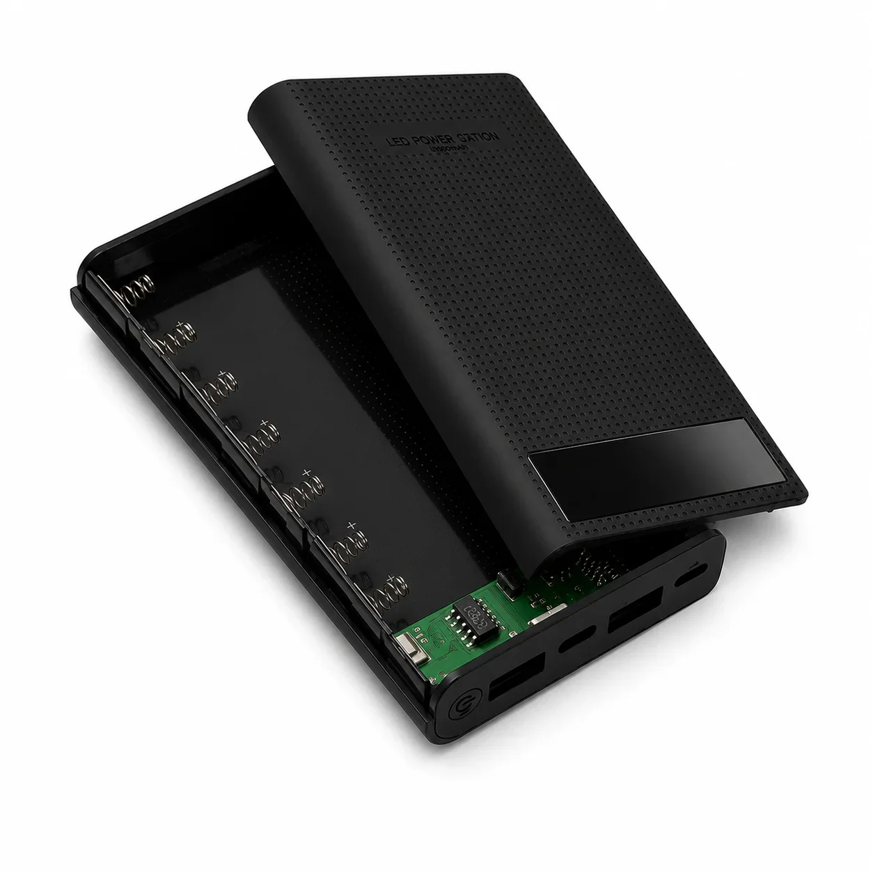 5V USB 7X 18650 DIY Mobile Power Bank Case Kit Battery Charger Box Case Features: The shell is detachable, so you can replace the battery easily. Dual USB output has the protection of over-charge and over-discharge. Made of high quality material, it is durable and longer to use. The length of this product is 15cm, the width is 7.8cm and the height is 2.2cm. It can hold 1-7 pieces 18650 batteries. Specifications: Item Name: Power Bank Shell Kit Material: ABS,PC Batteries: Max. 20000mAh 7 x 18650 Battery (Battery Not Included) Size: 17cm x 7.8cmx 2.2cm/6.69″ x 3.07″ x 0.87″ Package Includes: 1 X Power Bank Shell Kit (Battery Not Included) - Image 3