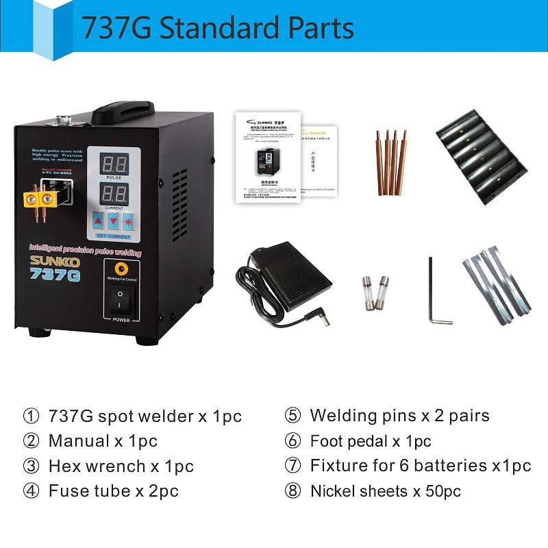 SUNKKO 737G 1.5KW Dual Pulse Battery Spot Welder - Image 2