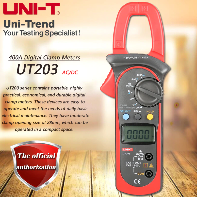 UNI-T UT203 Digital AC/DC Clamp Meter - Image 2
