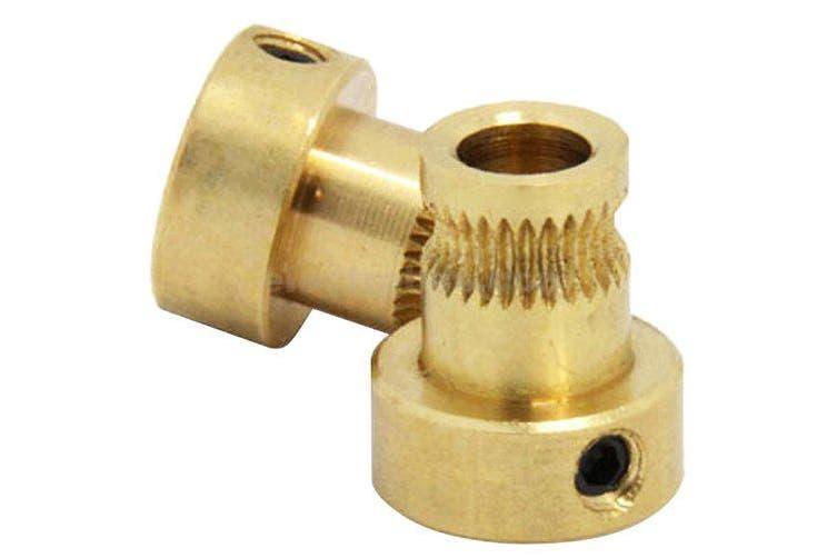 Brass Extruder Feeder Pulley Wheel with 5mm Bore for 3D Printers