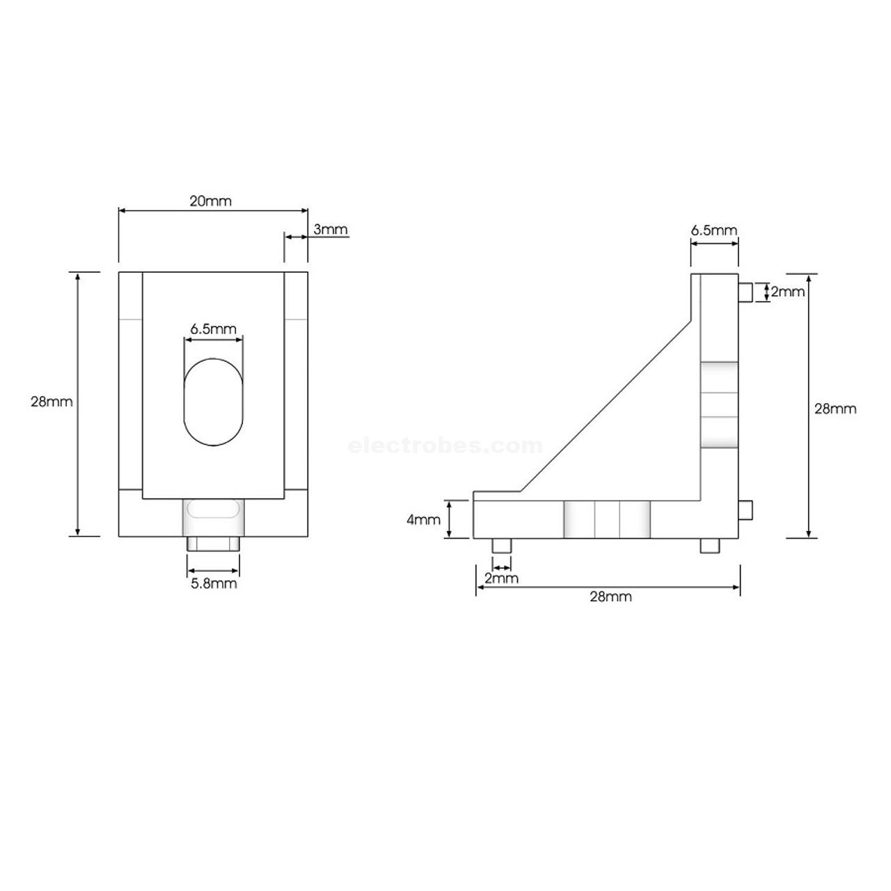 2020 Black Aluminum Corner Bracket for 20mm Extrusion Profile - Image 2