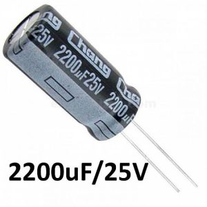 2200µF 25V Radial Aluminium Electrolytic Capacitor